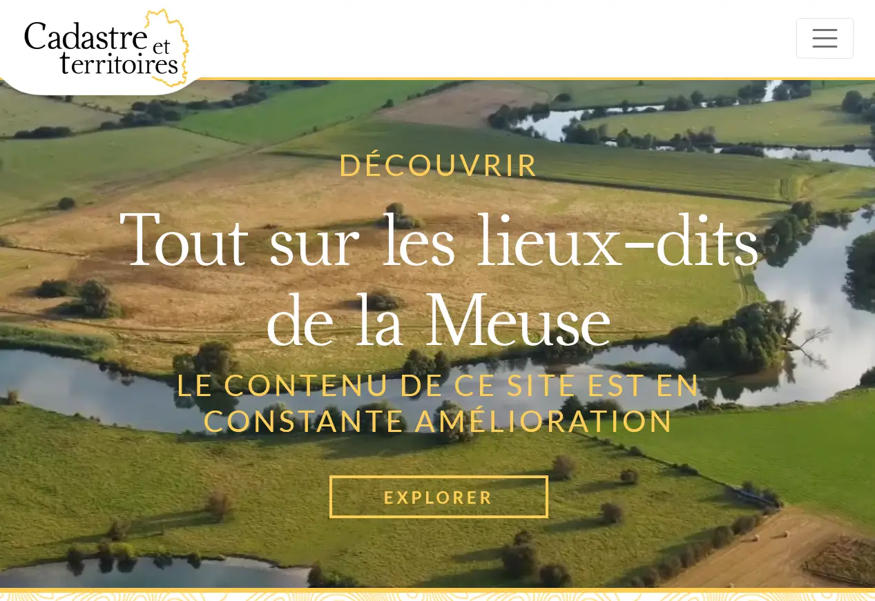 Site internet de Cadastre et territoires