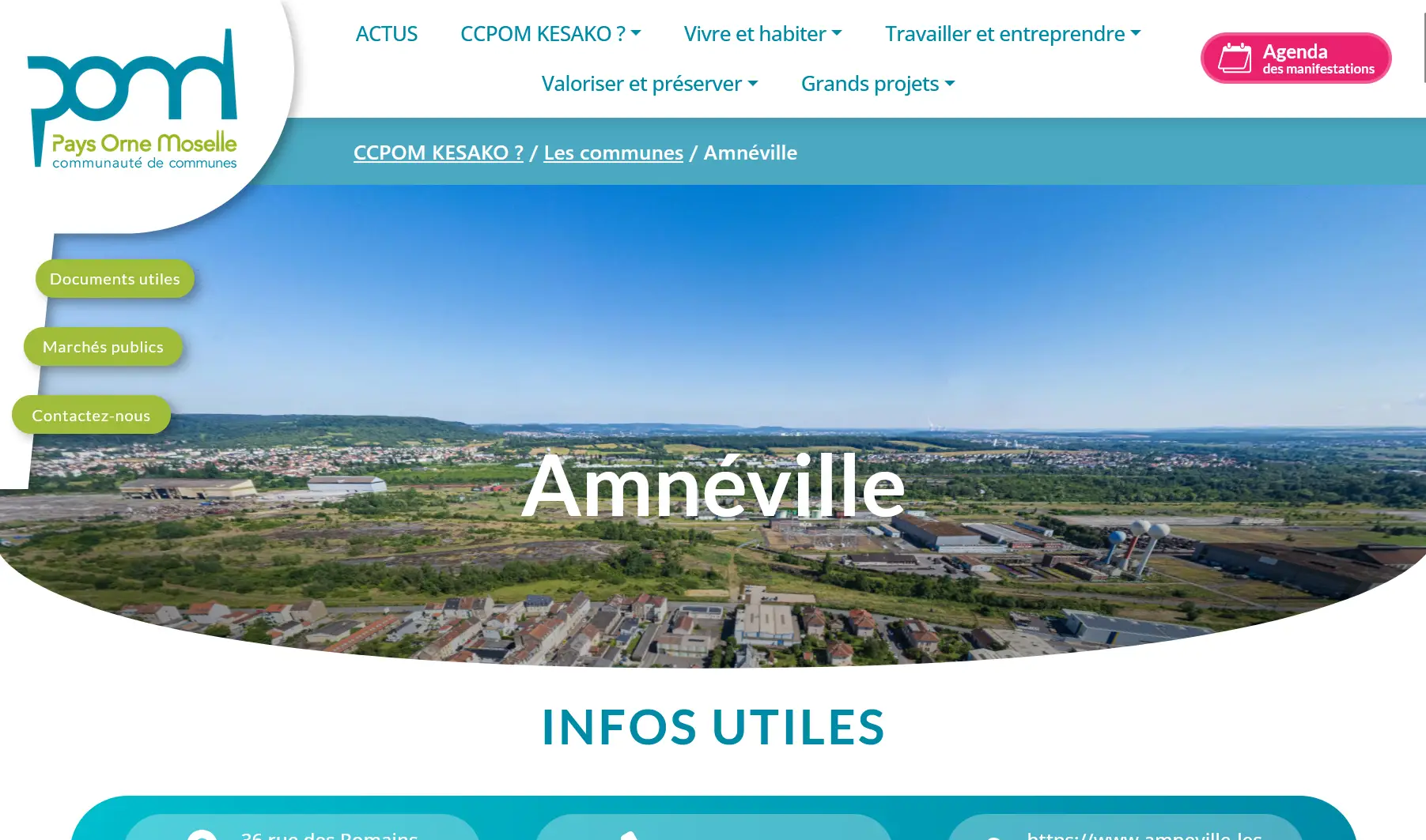Site internet de la Communauté de Communes du Pays Orne Moselle
